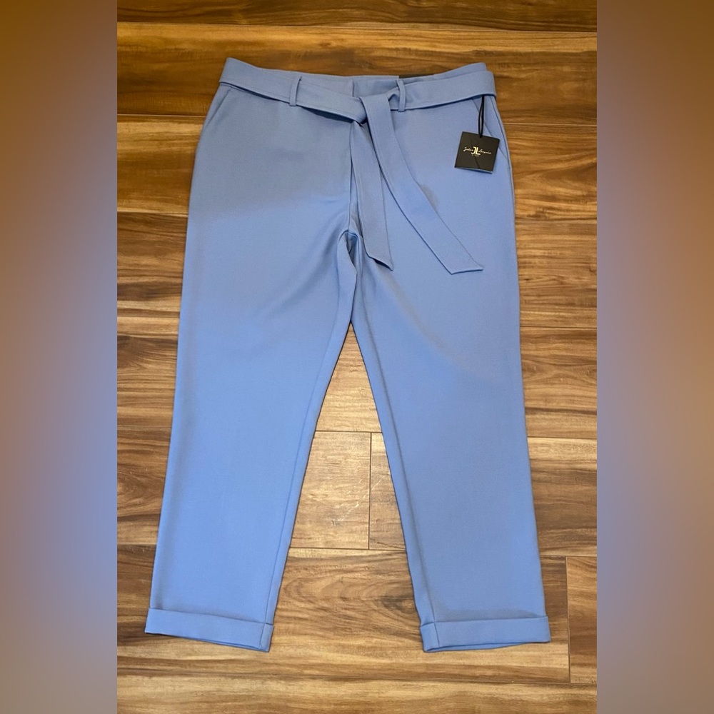 NWT JULES LEOPOLDO SLIM LEG ANKLE LENGTH PANTS WITH POCKETS SIZE XL IN SOFT BLUE